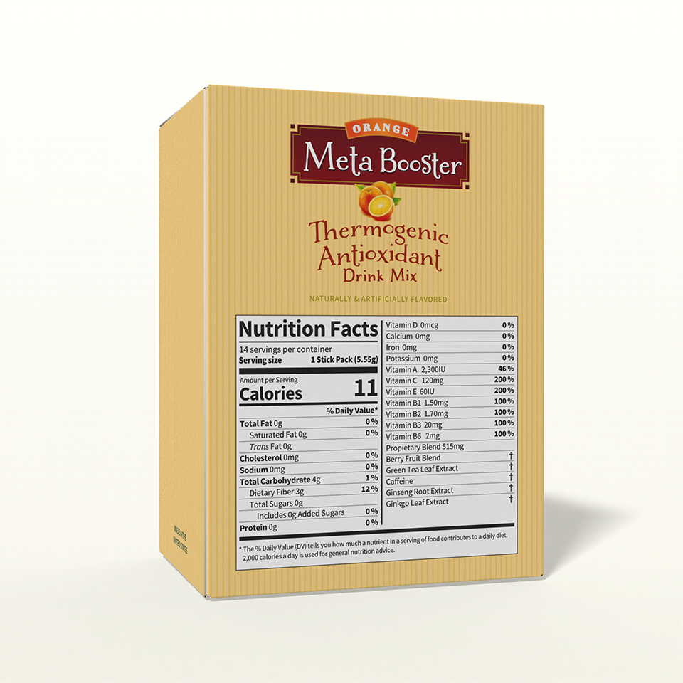 NutriWise Orange Meta Booster Thermogenic Antioxidant Drink (14ct)