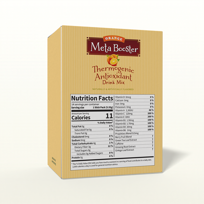 NutriWise Orange Meta Booster Thermogenic Antioxidant Drink (14ct)