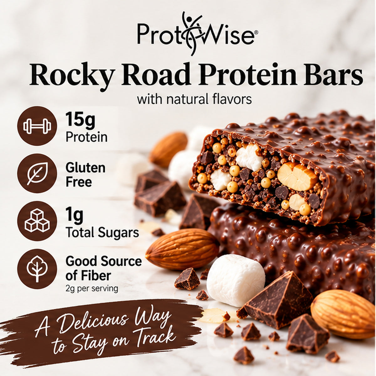 ProtiWise Rocky Road Protein Bars (7Serv)