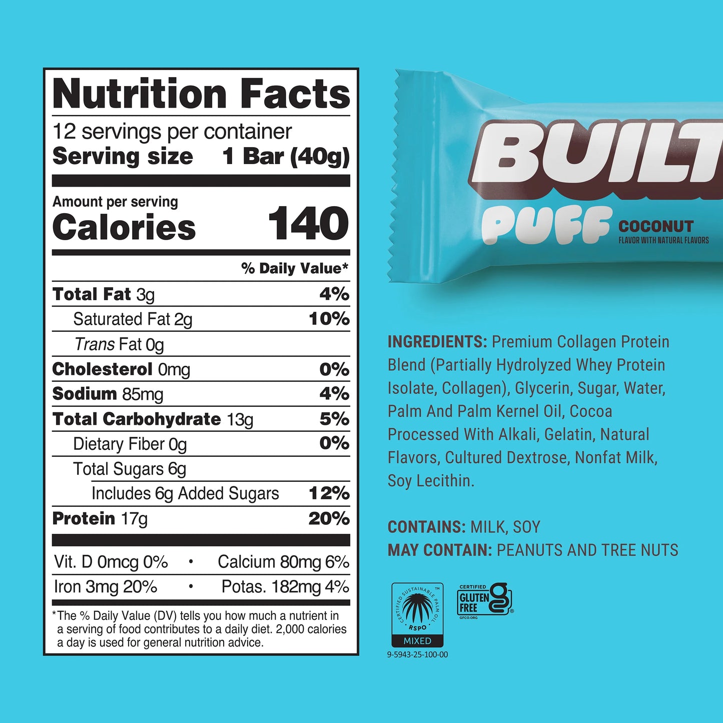 Built - Coconut Puff Bar (1ct)