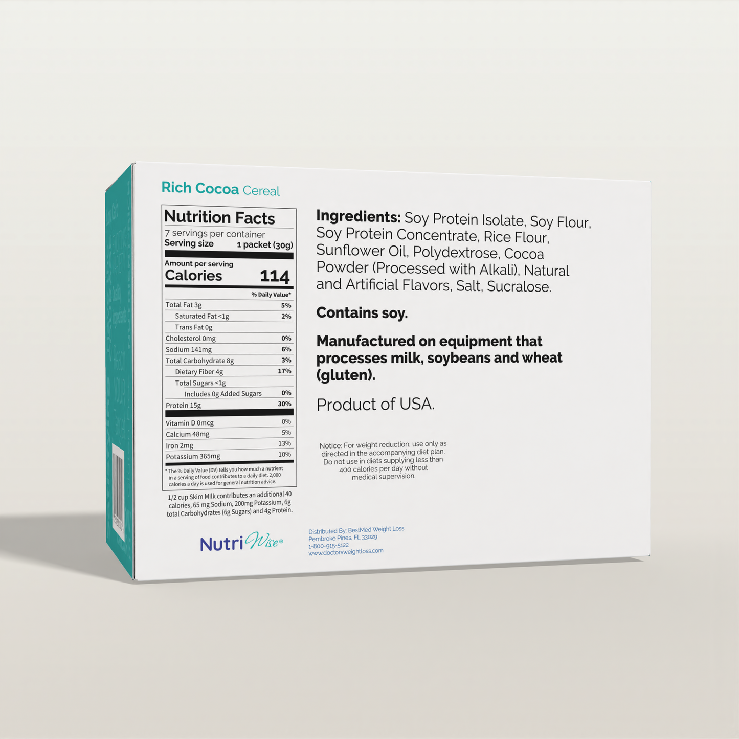 NutriWise Rich Cocoa Cereal (7ct)