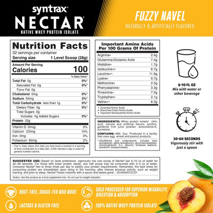 Syntrax Nectar 2lb Protein Powder - Fuzzy Navel (32 Serv)