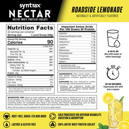Syntrax Nectar 2lb Protein Powder - Lemonade (32 Serv)