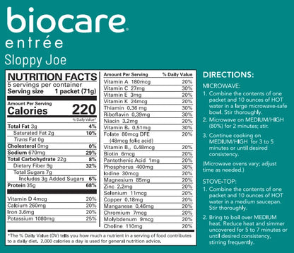 BioCare Sloppy Joe | 35g Protein | 5 Count