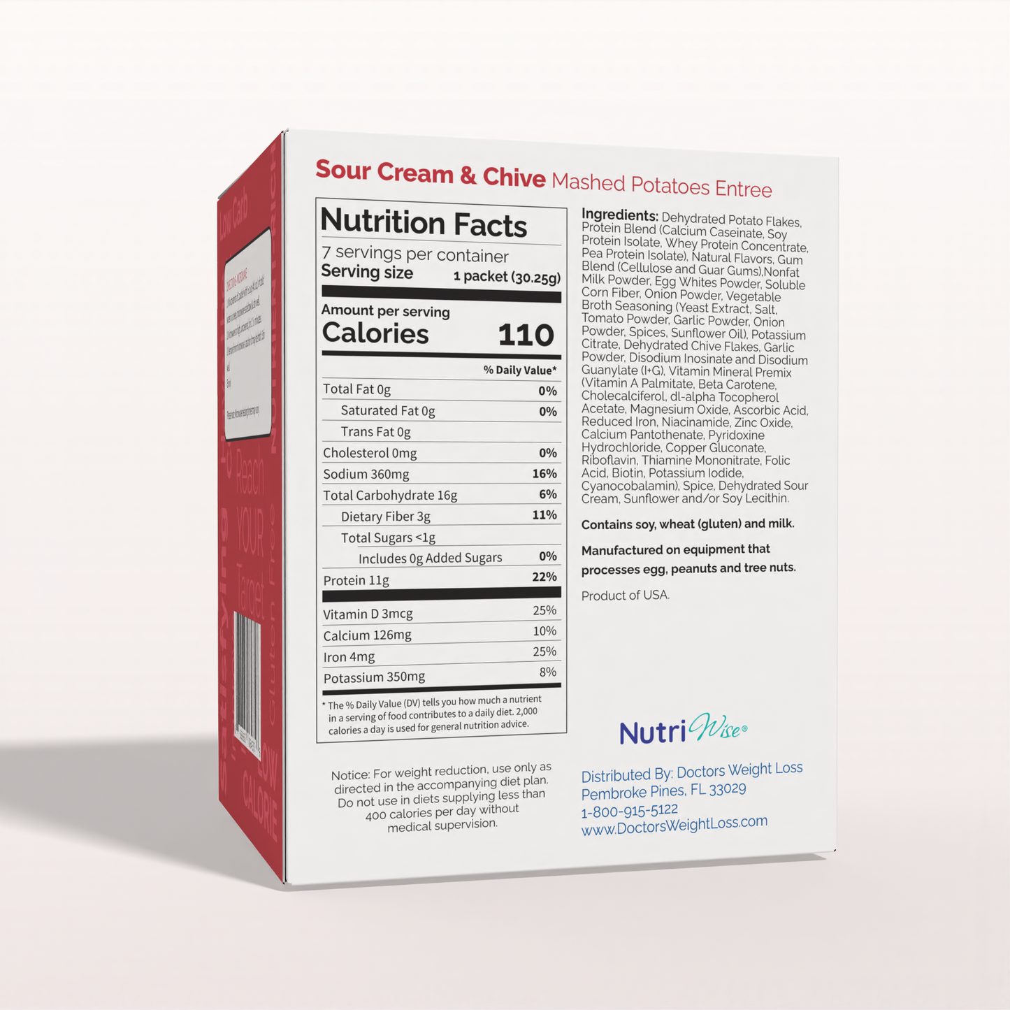 NutriWise Instant High Protein, Sour Cream & Chives Mashed Potatoes (7ct)