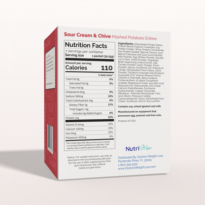 NutriWise Instant High Protein, Sour Cream & Chives Mashed Potatoes (7ct)