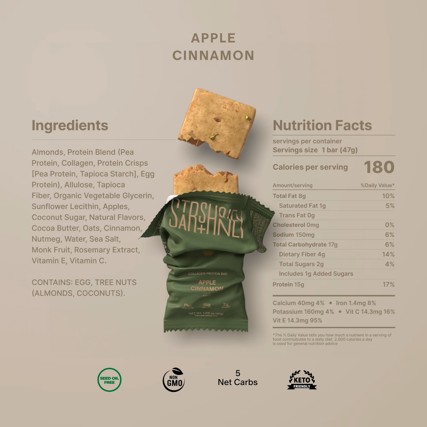 Stars + Honey Apple Cinnamon Bar 1ct