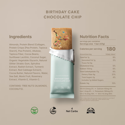 Stars + Honey Birthday Cake Chocolate Chip Bar 1ct