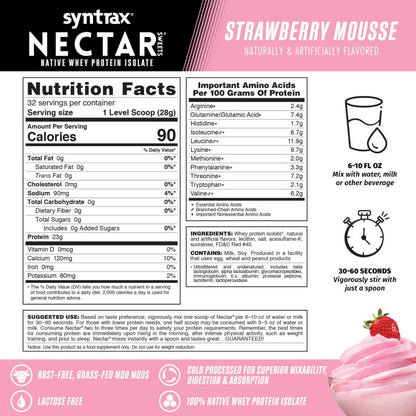 Syntrax Nectar 2lb Protein Powder - Strawberry Mousse (32 serv.)