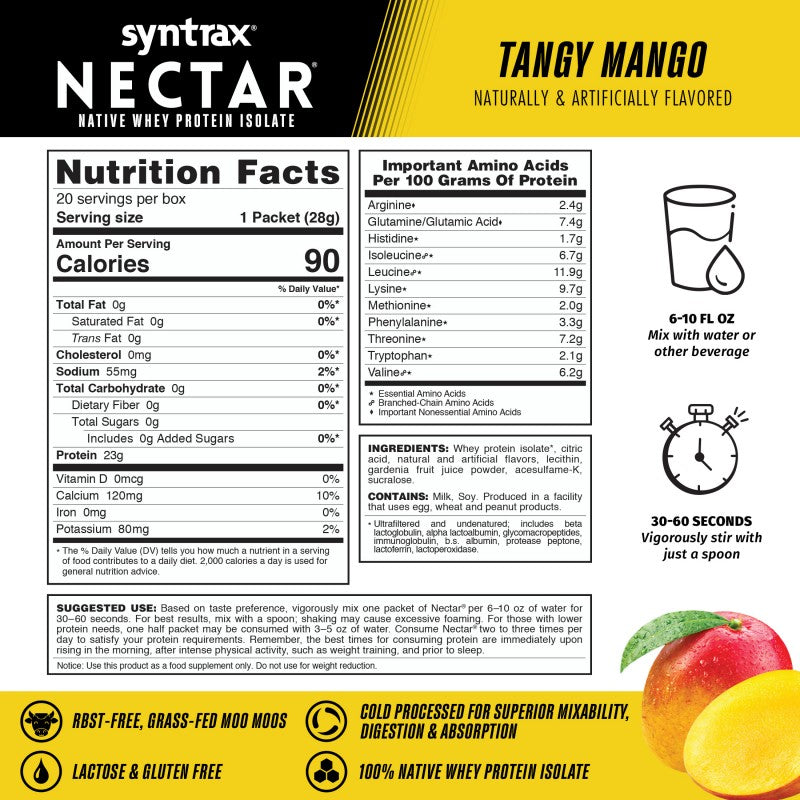 Syntrax Nectar Grab n Go - Tangy Mango 23g Protein (20 Pack)