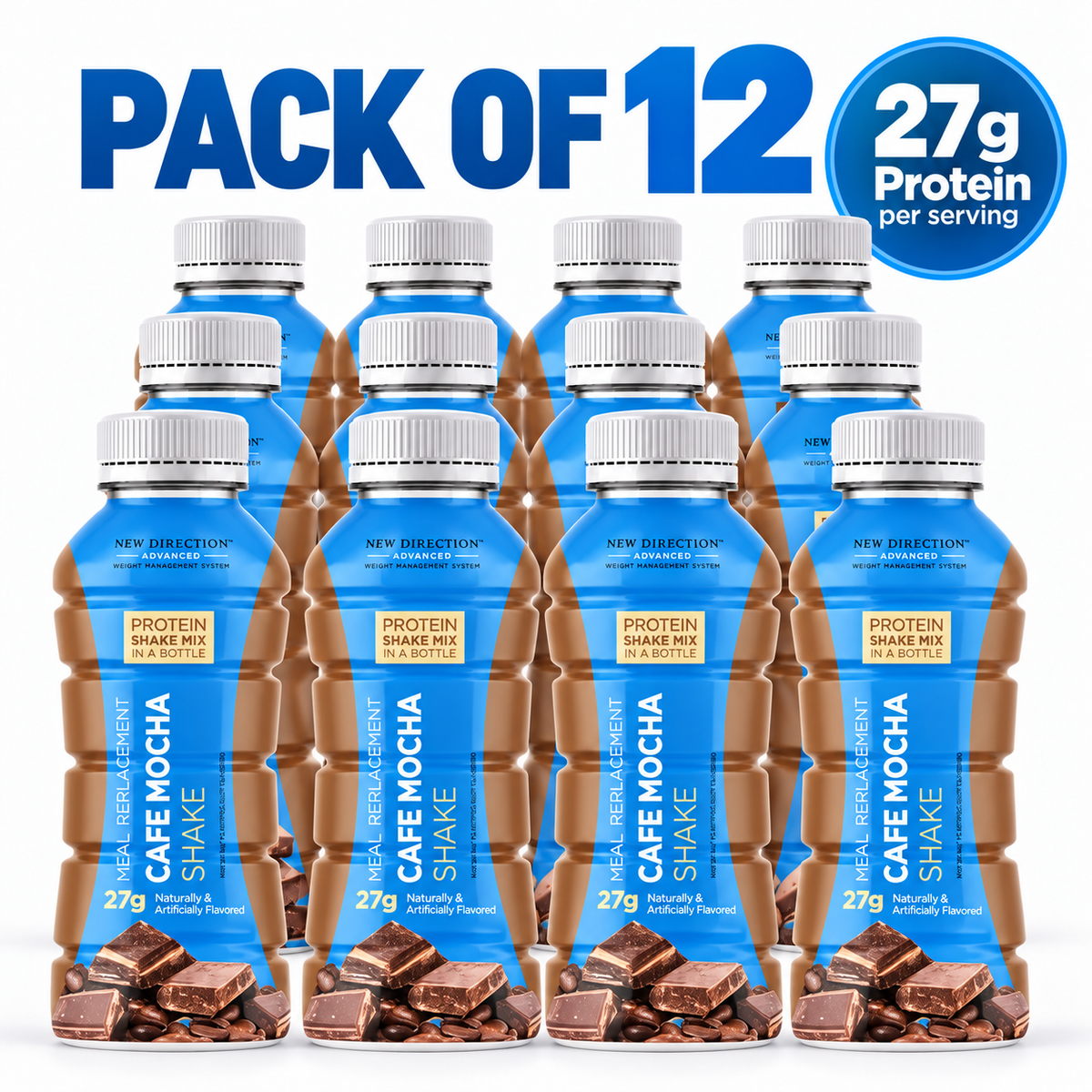 New Direction Cafe Mocha 27g Protein Shake Bottle