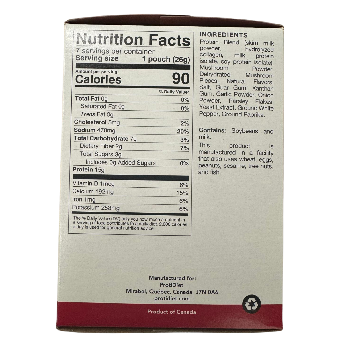 ProtiDIET Cream of Mushroom Soup (7ct)