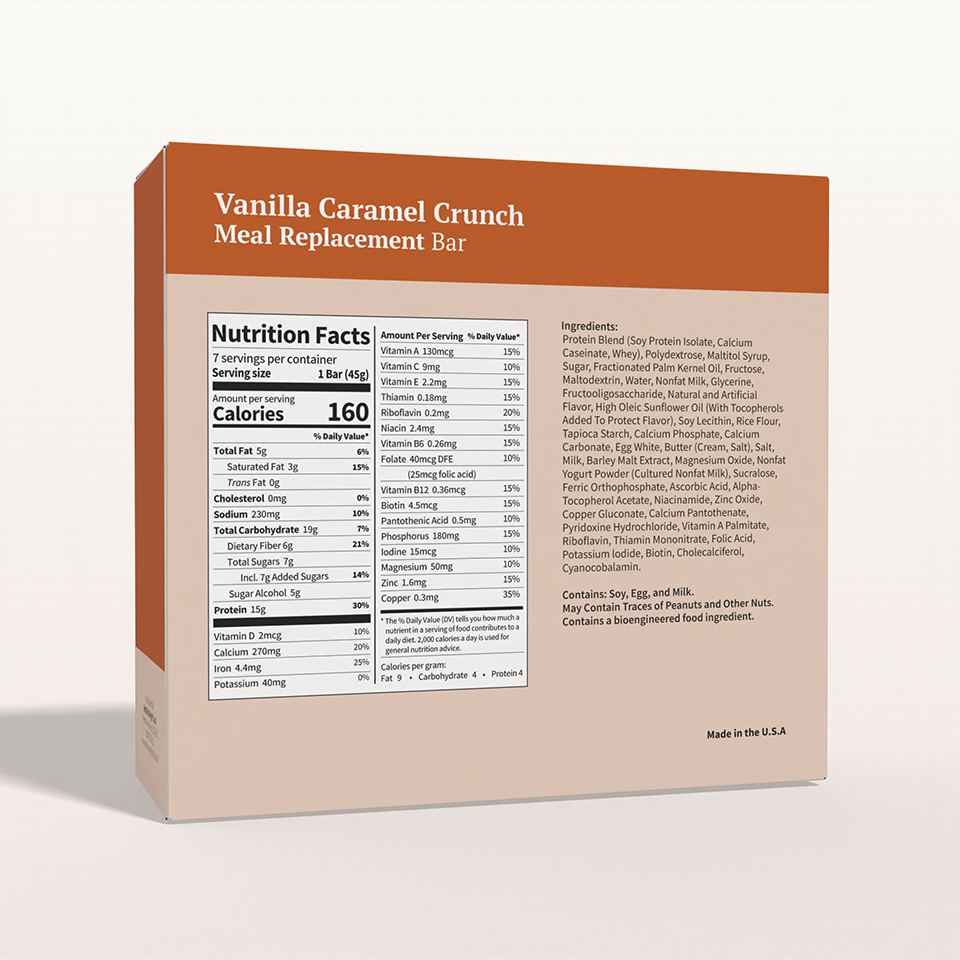 BestMed Meal Replacement Protein Bar, Vanilla Caramel Crunch (7ct)