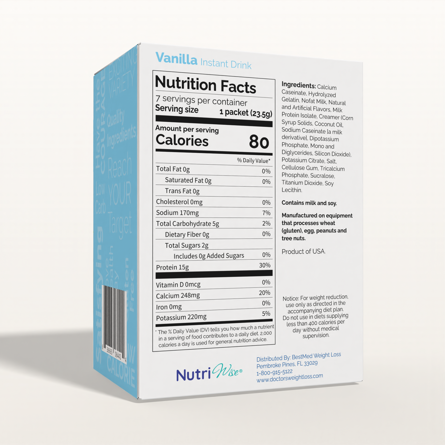 NutriWise Vanilla Instant Protein Drink (7ct)