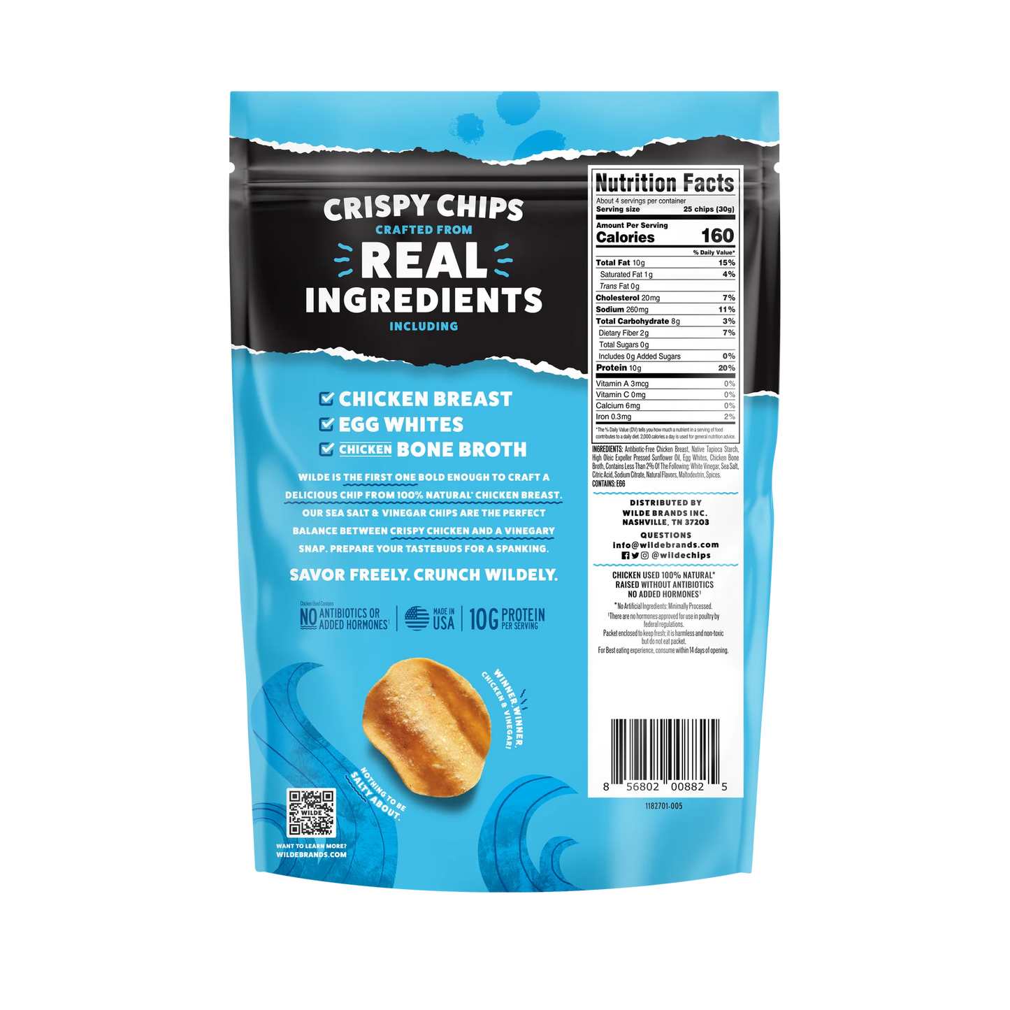 Wilde Protein Chips - Sea Salt & Vinegar Chips 1ct