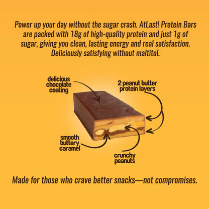 Atlast! Infusion Peanut Caramel 18g Protein Bars 4ct