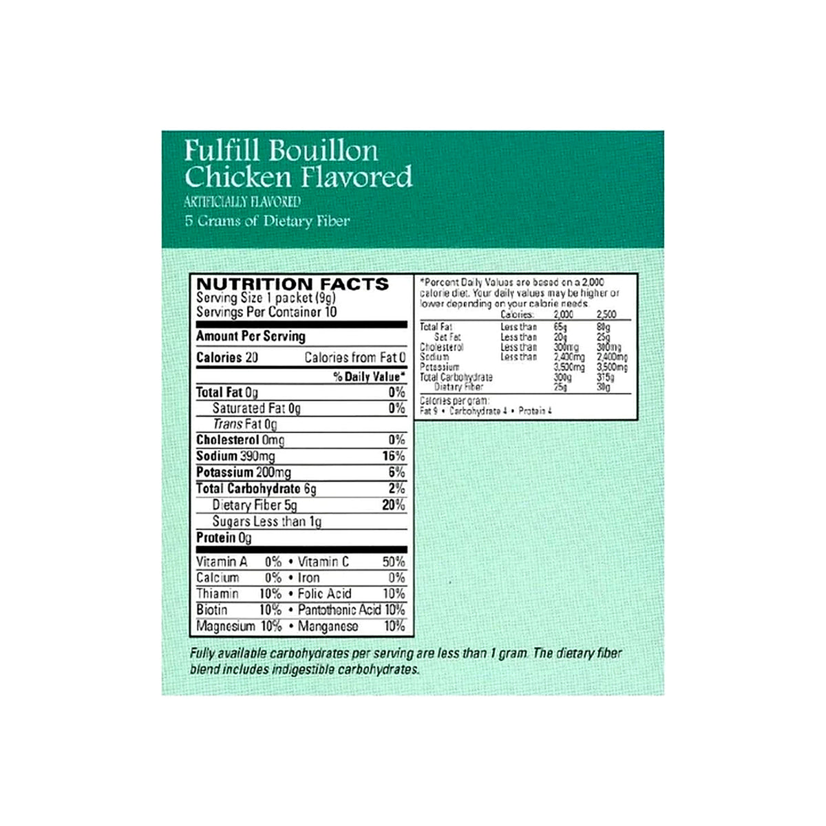 Chicken Flavored Bouillon | Fiber Supplement | 10 Count