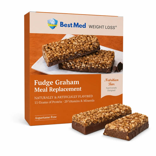 BestMed Meal Replacement High-Protein Bars, Fudge Graham (7 Count)