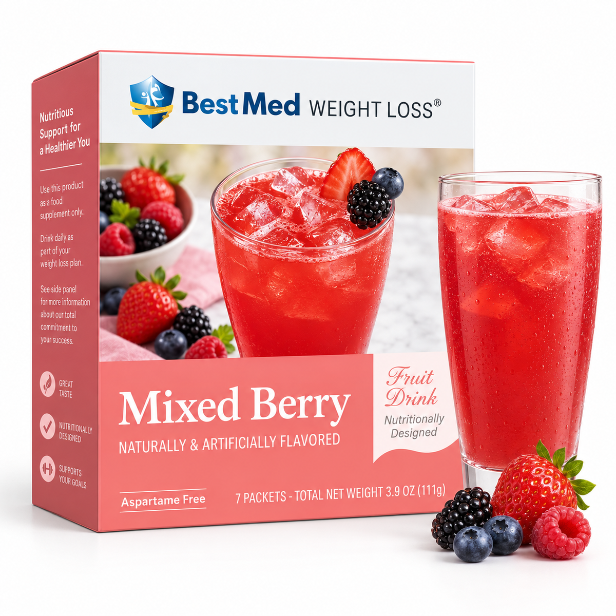 BestMed Mixed Berry Drink | 12g Protein | 7 Count