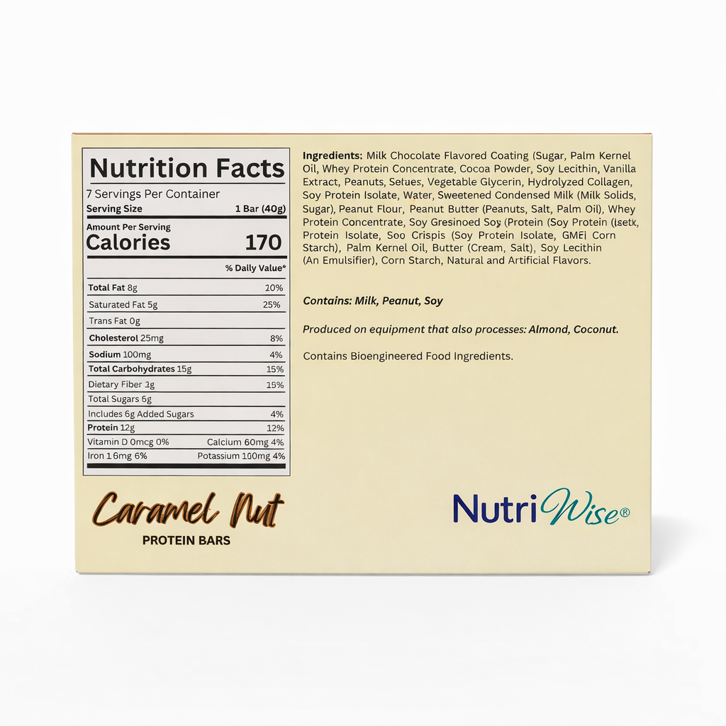 NutriWise Caramel Nut Bars (7ct)