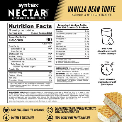 Syntrax Nectar 2lb Protein Powder - Vanilla Bean Torte (32 Serv)