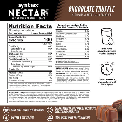 Syntrax Nectar 2lb Protein Powder - Chocolate Truffle (32 Serv)