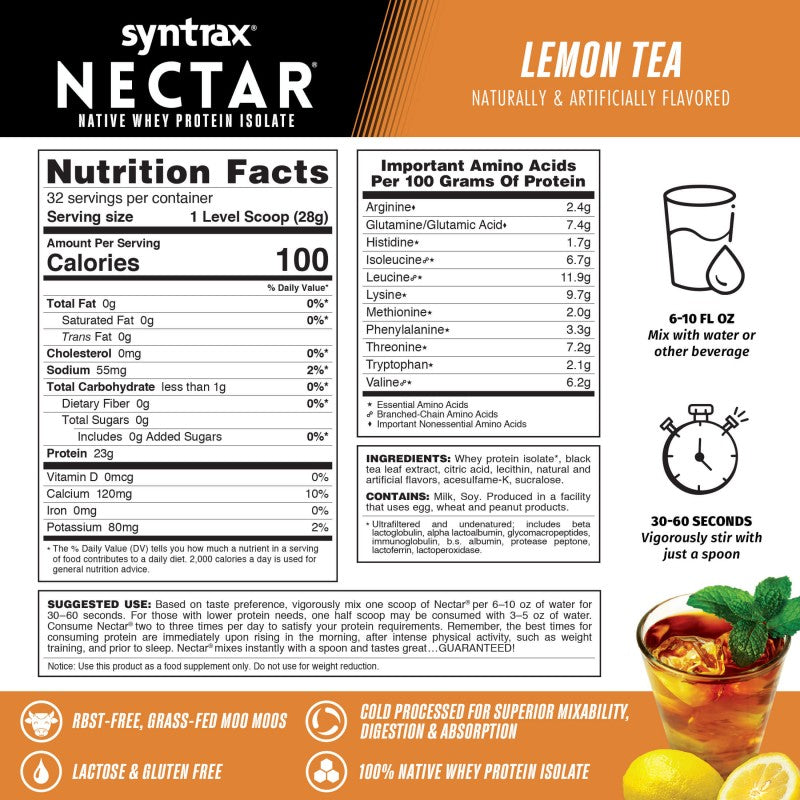 Syntrax Nectar Grab n Go - Lemon Tea 23g Protein (1 Pack)