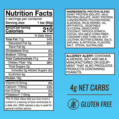 Atlast! Infusion Coconut Almond 18g Protein Bars 4ct