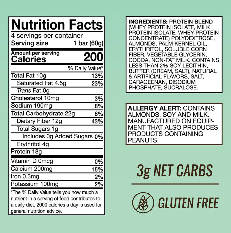 Atlast! Infusion White Almond 18g Protein Bars 4ct