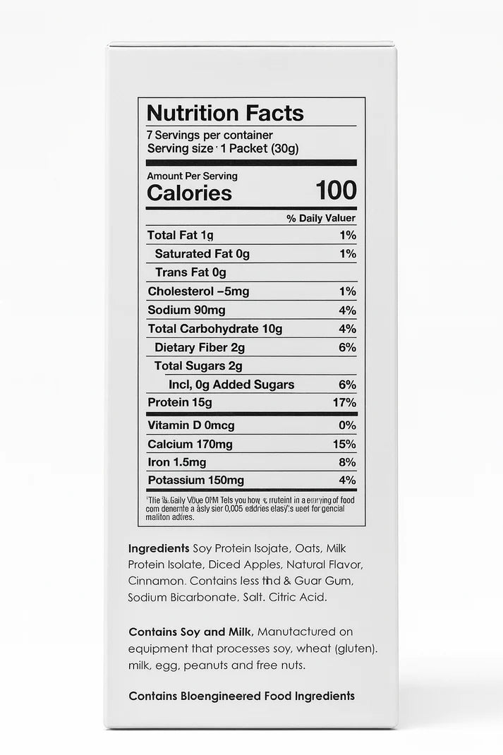 NutriWise Apples & Cinnamon High-Protein Oatmeal (7ct)
