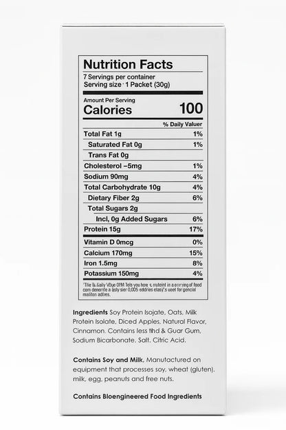 NutriWise Apples & Cinnamon High-Protein Oatmeal (7ct)