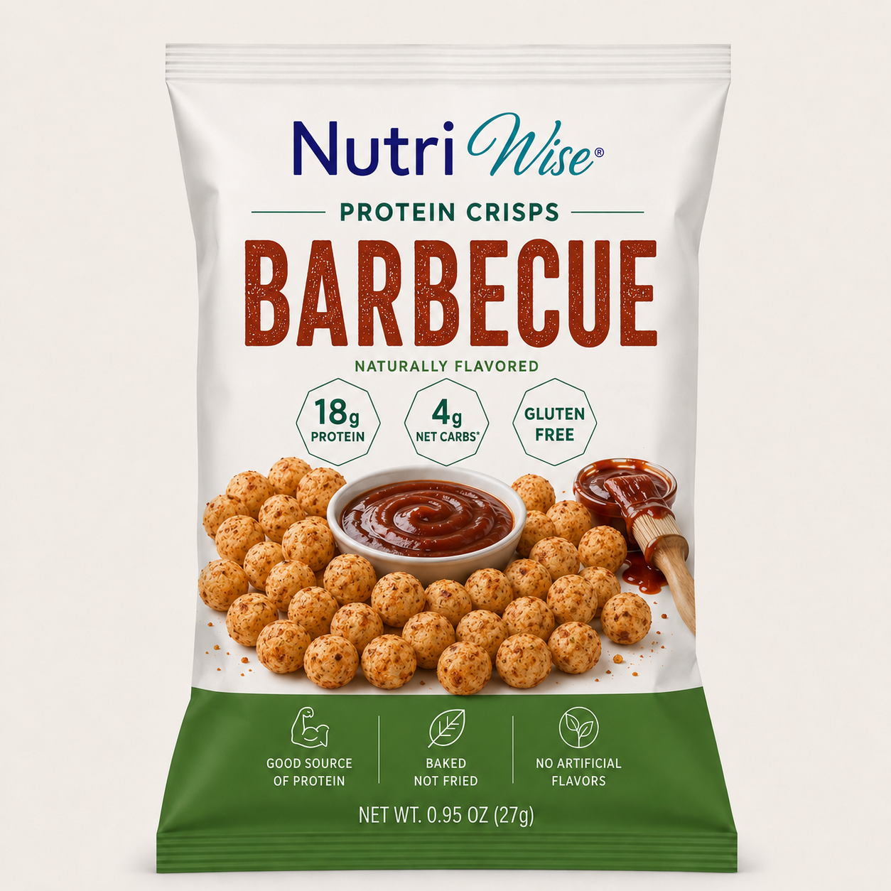 NutriWise Barbecue 18g High-Protein Crisps (1ct)