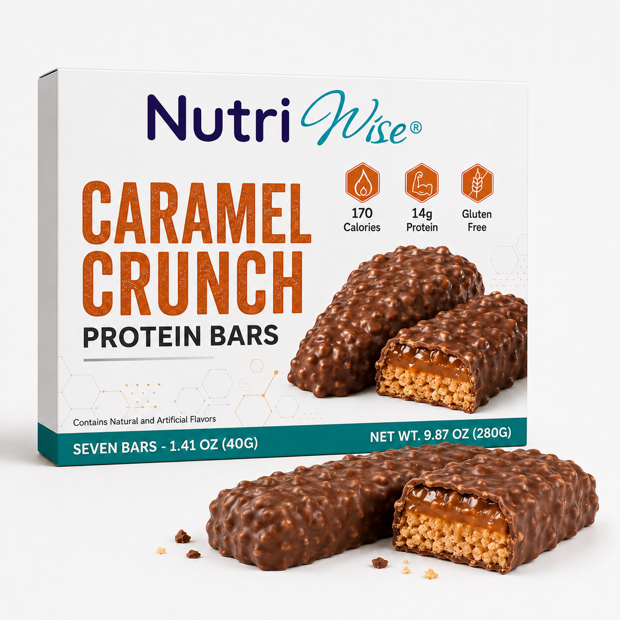 NutriWise Caramel Crunch Protein Bars (7ct)