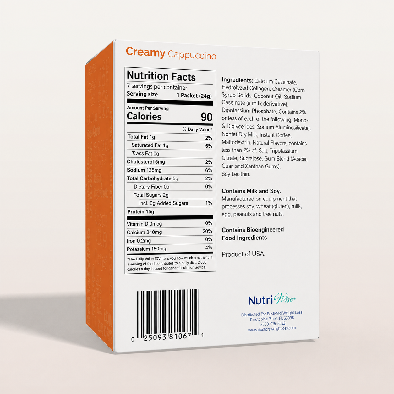 NutriWise Creamy Cappuccino Protein Drink (7ct)