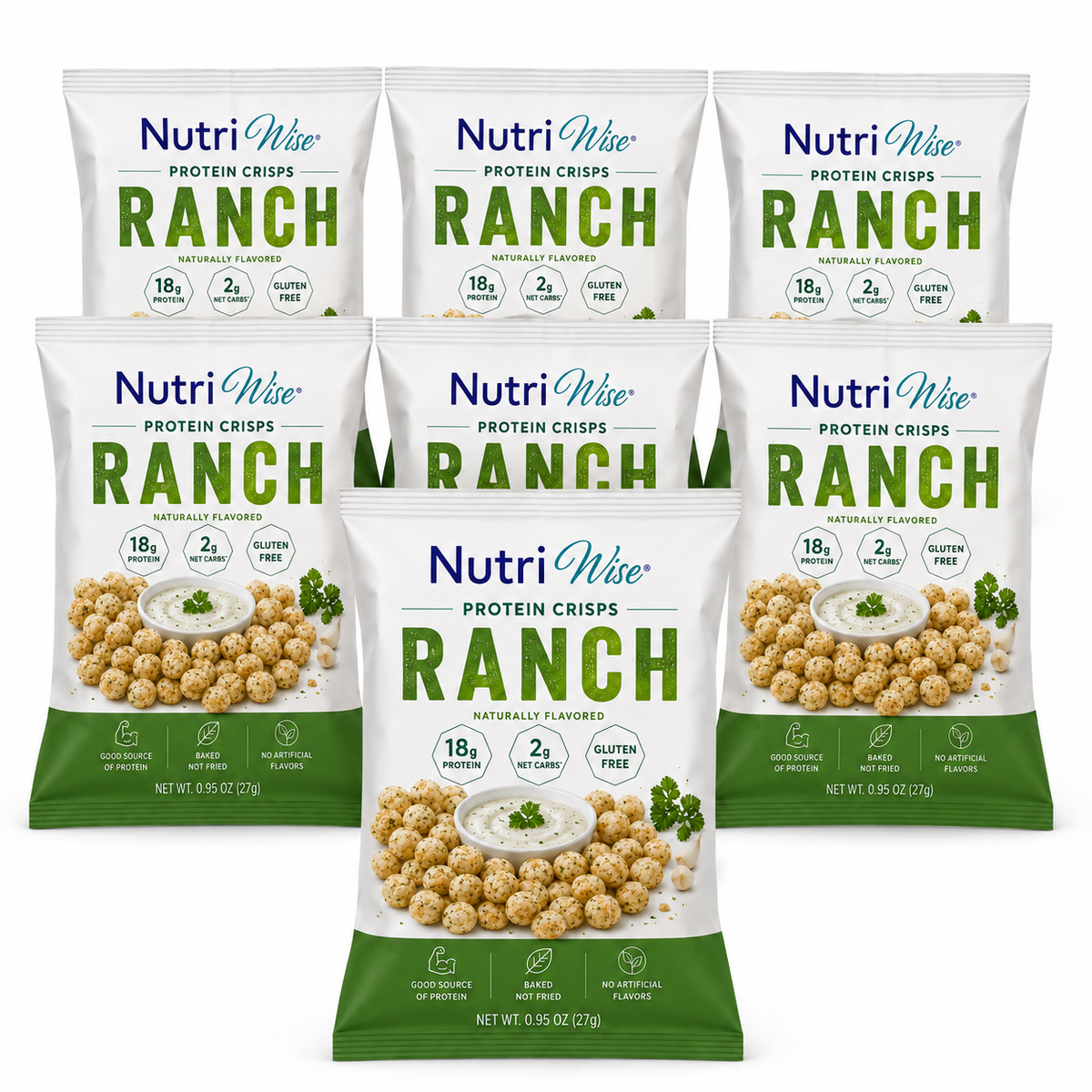 NutriWise Ranch 18g Protein Crisps (7ct)