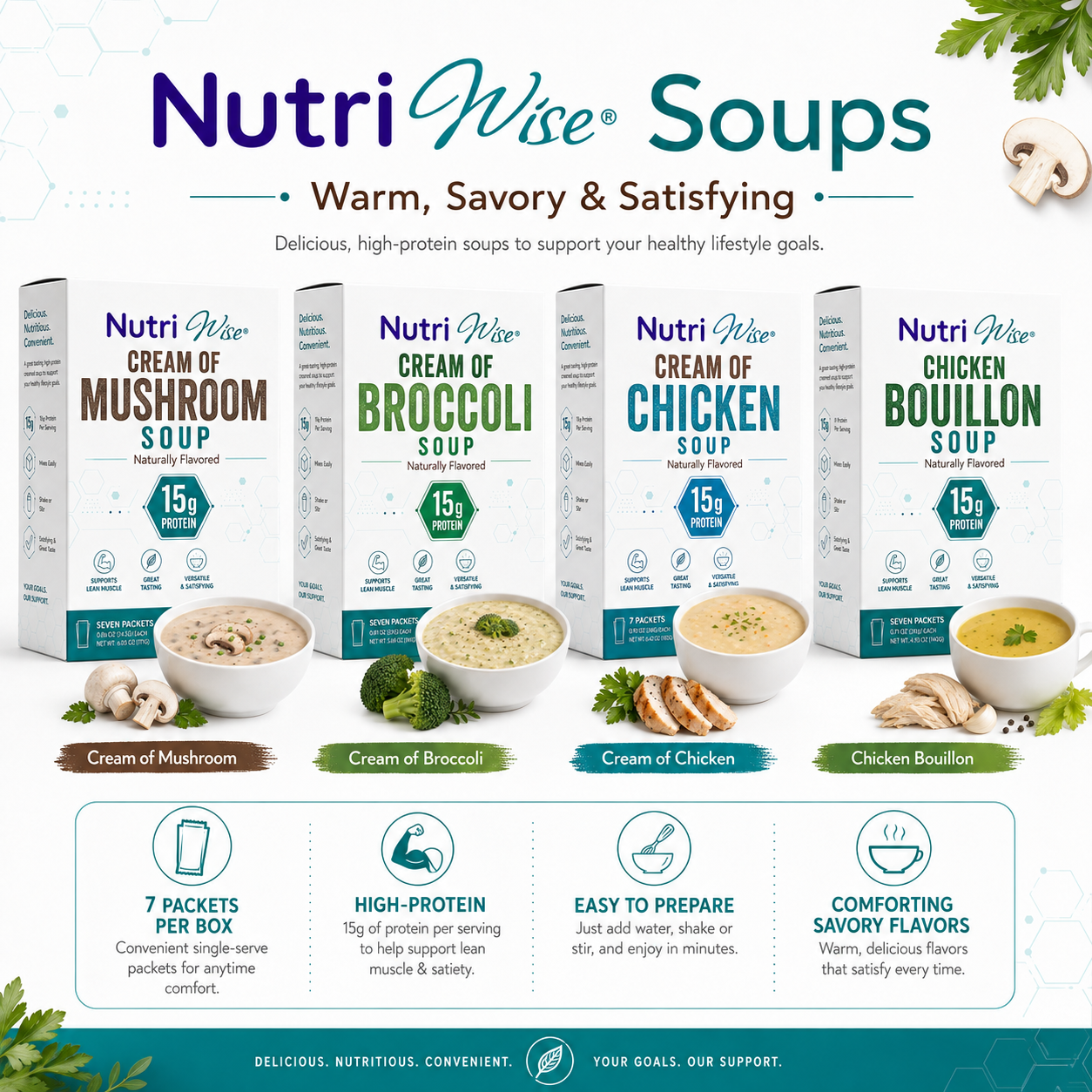 NutriWise Protein Soup | Chicken Bouillon (7ct)