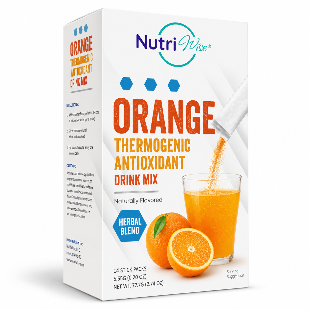 NutriWise Orange Meta Booster Thermogenic Antioxidant Drink (14ct)