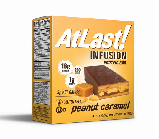 Atlast! Infusion Peanut Caramel 18g Protein Bars 4ct