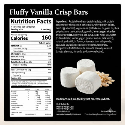 ProtiWise Fluffy Vanilla Crisp Diet-Friendly Protein Bars (7ct)