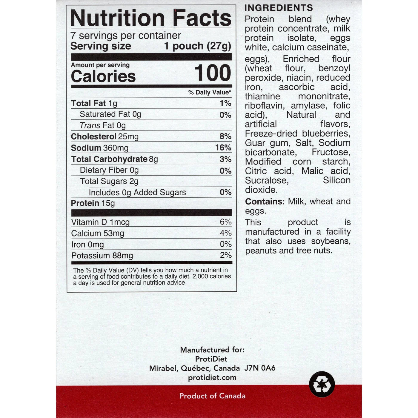 ProtiDIET Blueberry Pancake Mix (7ct)