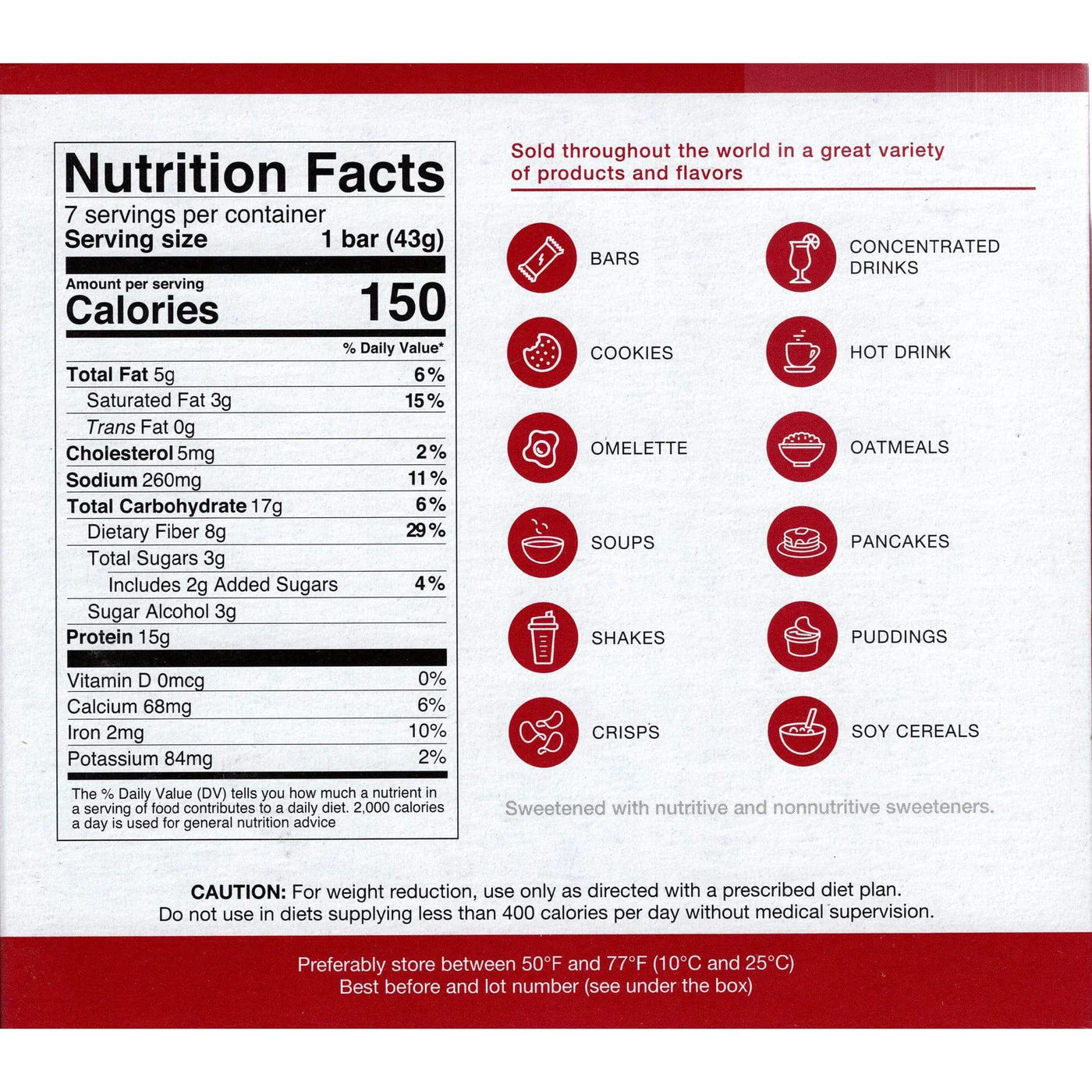 ProtiDIET Peanut Butter & Smooth Caramel Crisp  High-Protein Bars (7ct)
