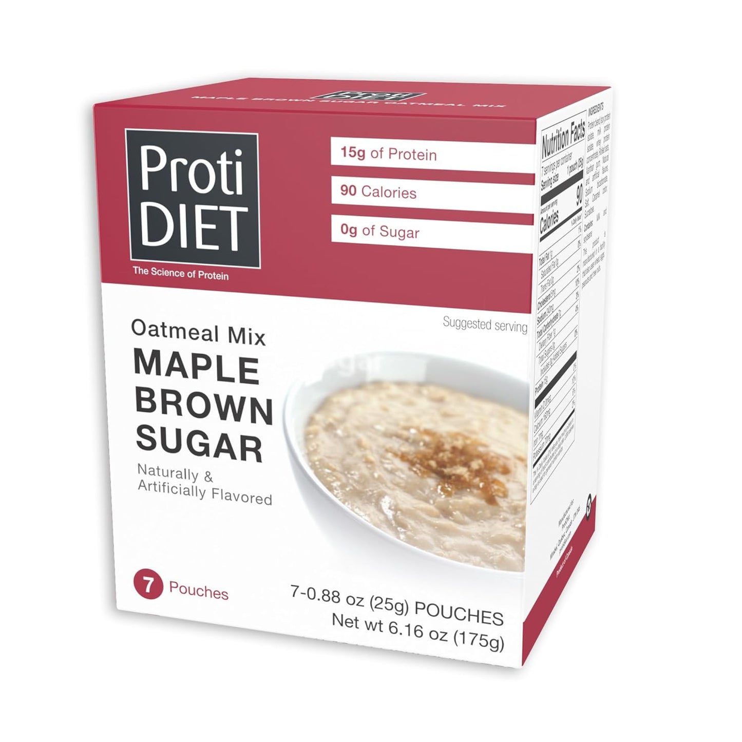 ProtiDIET High-Protein Maple Brown Sugar Oatmeal Box (7ct)