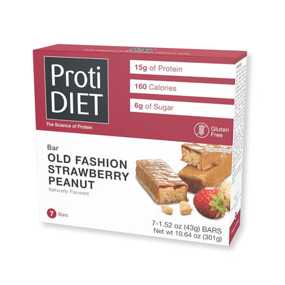 ProtiDIET Old Fashion Strawberry Peanut Bars (7ct)