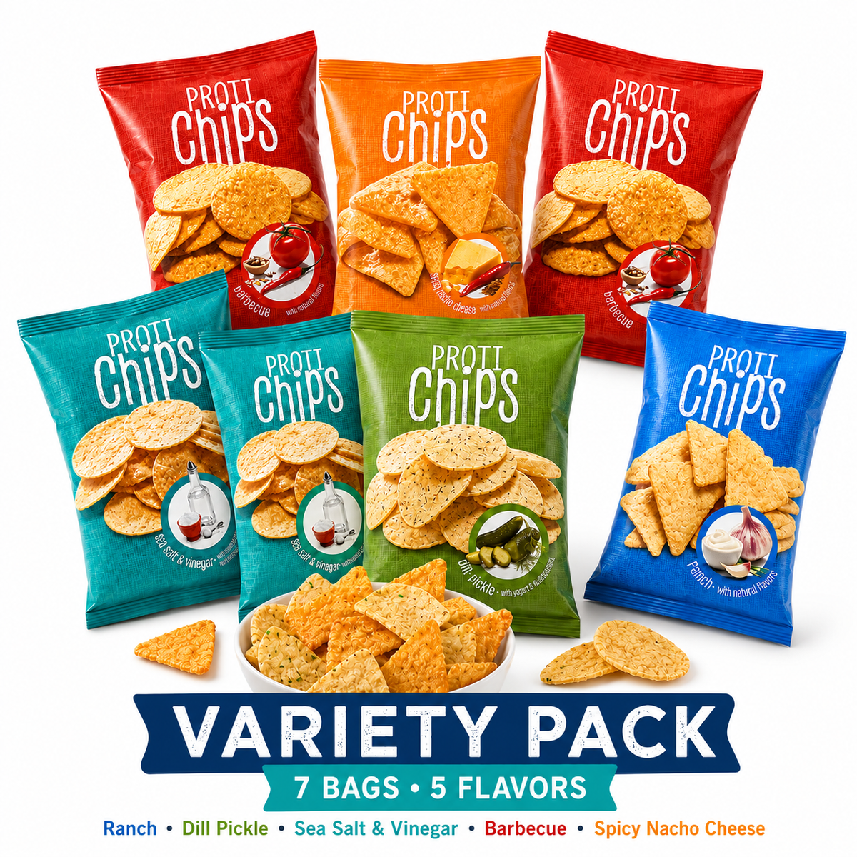 ProtiWise Variety Pack Chips Combo | High-Protein & Fiber (7ct)