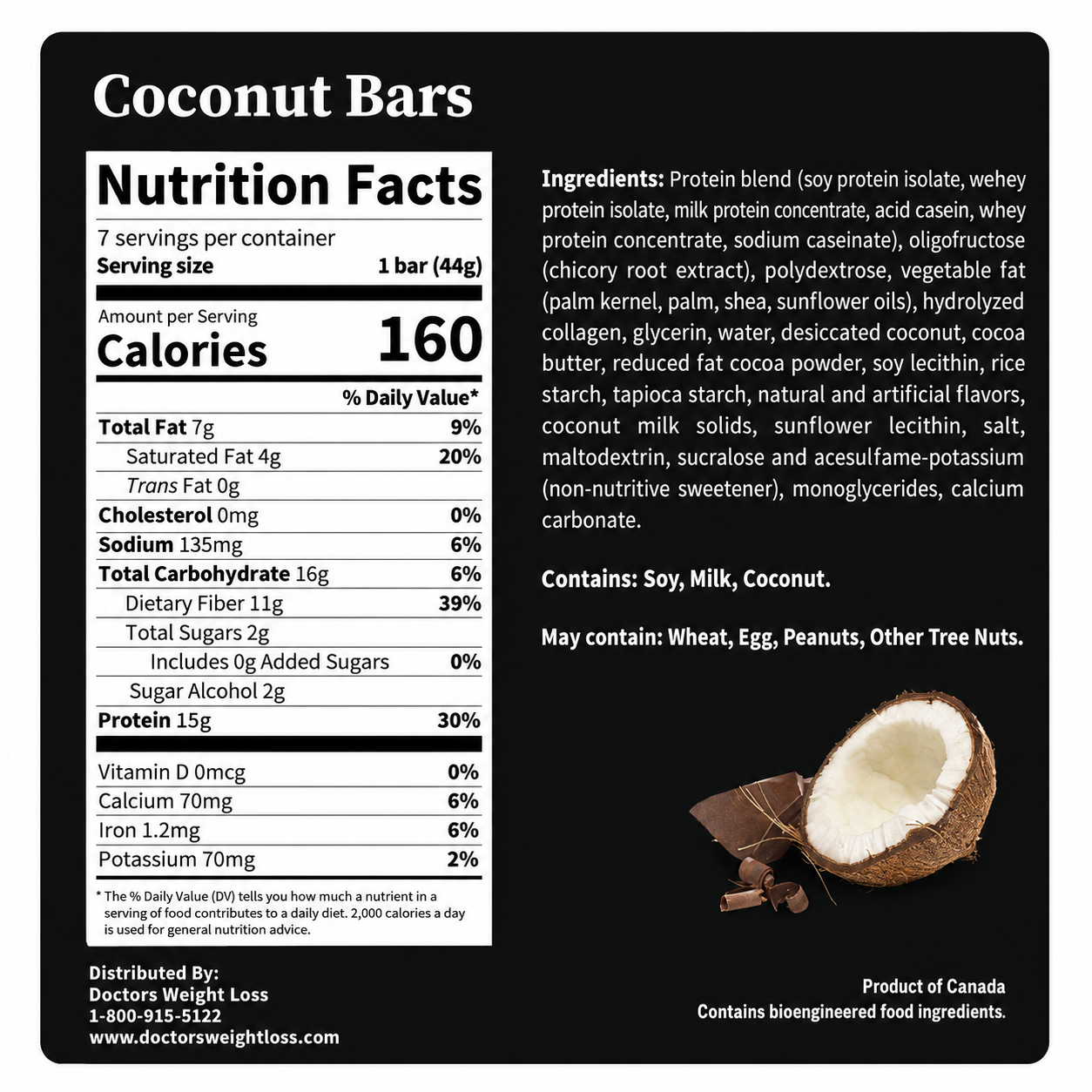 ProtiWise Coconut Protein Bars (7ct)