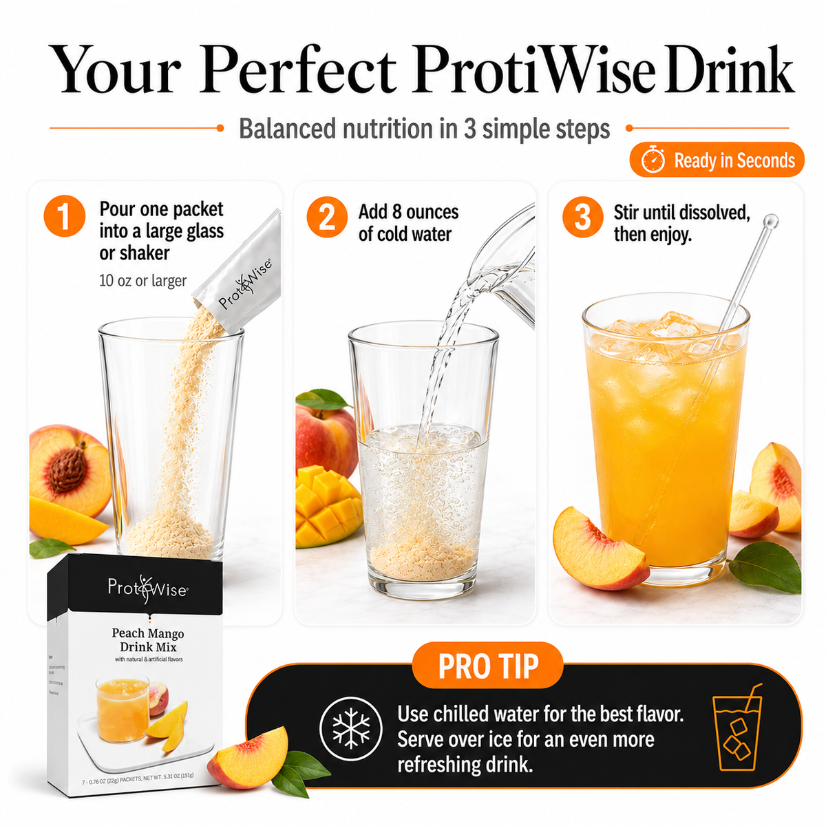 ProtiWise Peach Mango Fruit Protein Drink (7ct)