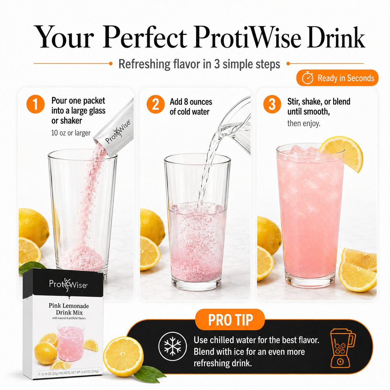 ProtiWise Pink Lemonade Fruit Protein Drink (7ct)
