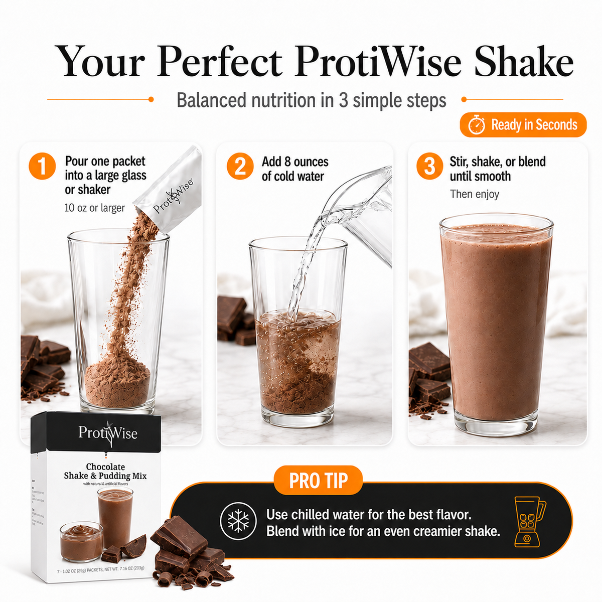 ProtiWise High-Protein Chocolate Shake or Pudding (7ct)