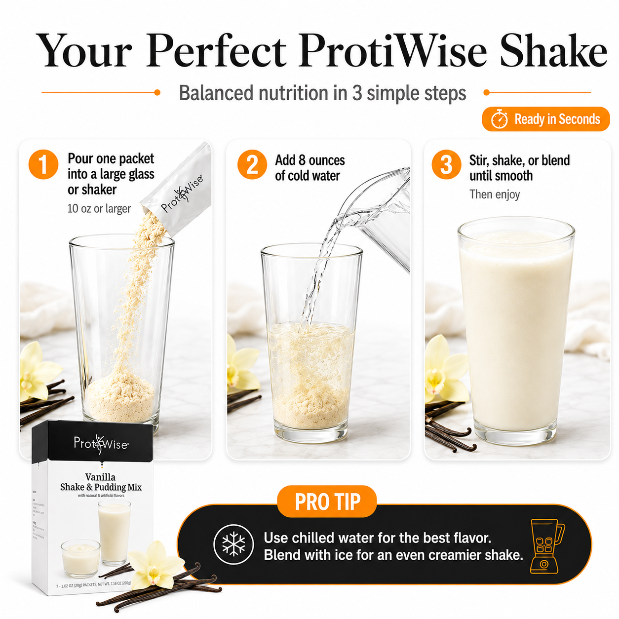ProtiWise High-Protein Vanilla Shake or Pudding (7ct)