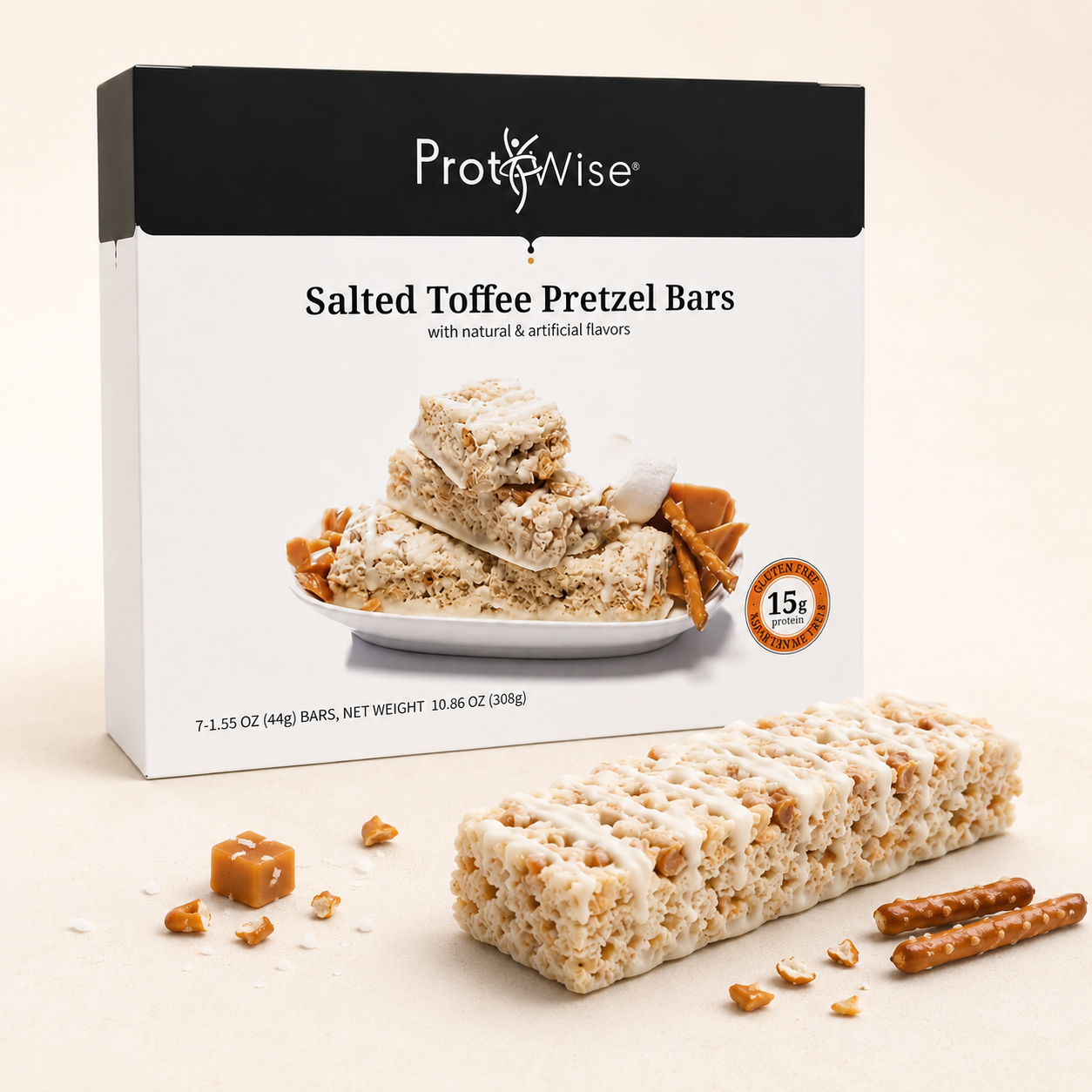 ProtiWise Salted Toffee Pretzel Protein Bars (7ct)